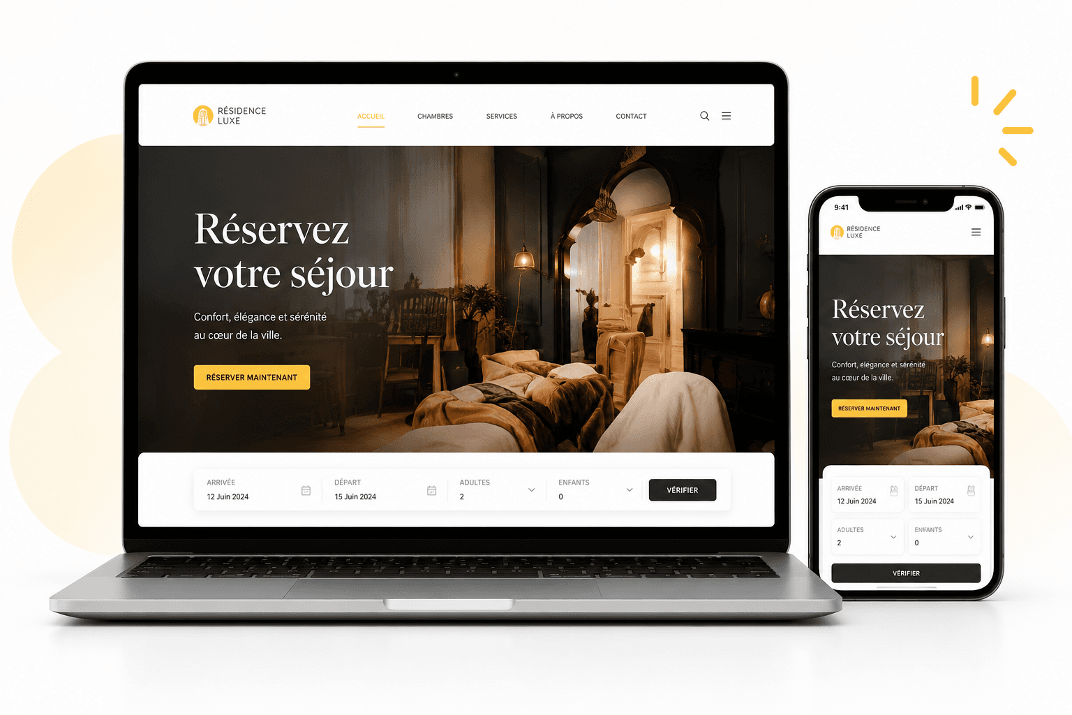 Mockup laptop et mobile pour site web